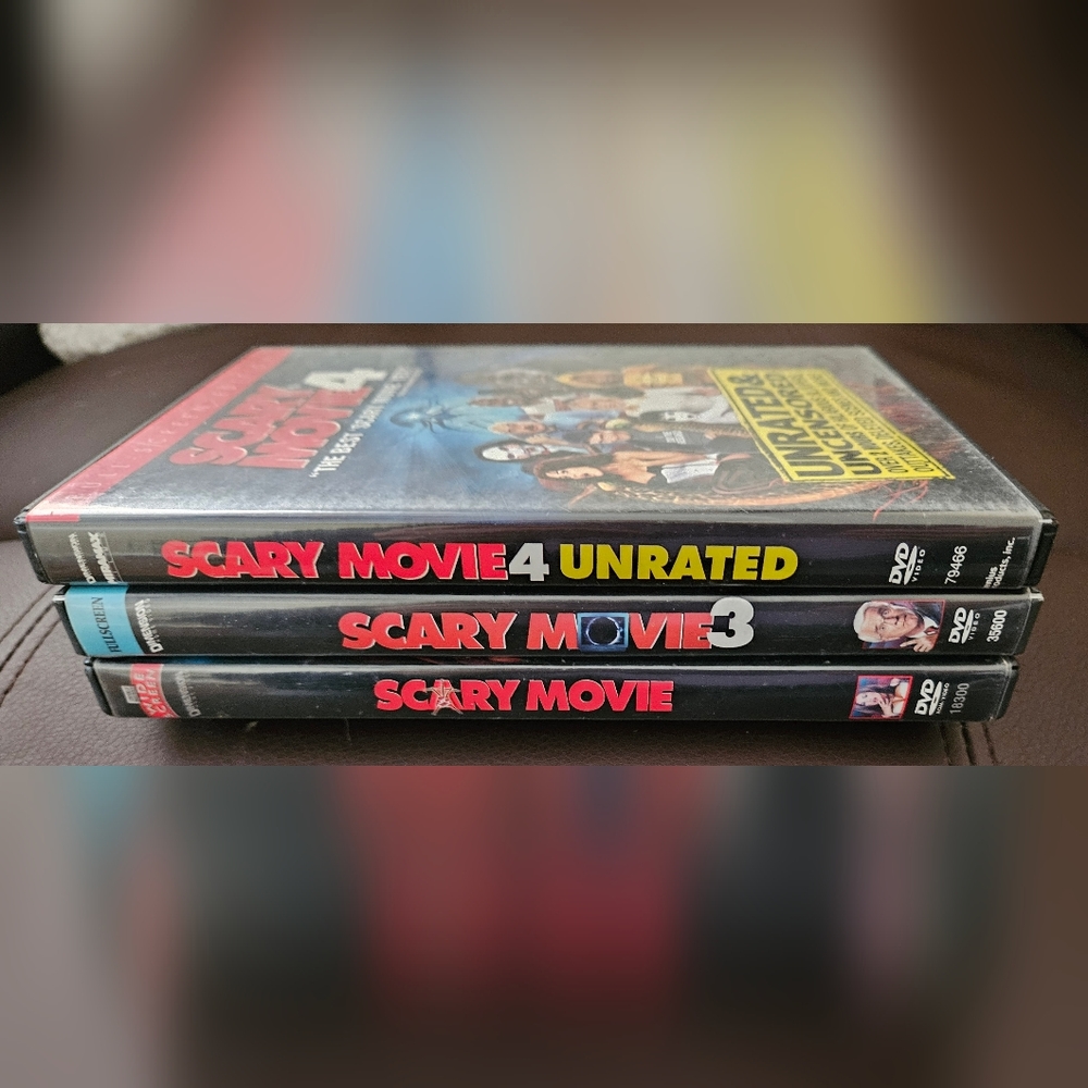 SCARY MOVIE, SCARY MOVIE 3 & SCARY MOVIE 4 (Set of 3) DVDs. Pre-owned (as is).